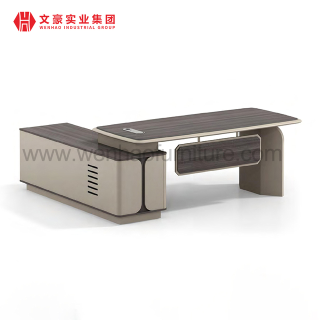 中国供应商CEO现代办公桌老板大班台办公电脑形状L桌