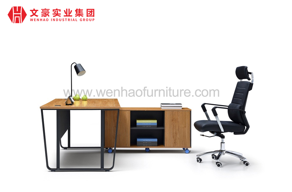 文豪定制带抽屉办公桌木家具厂