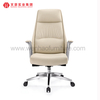 优雅高背办公椅带头枕首席执行官办公椅白色皮革行政软垫办公桌椅 