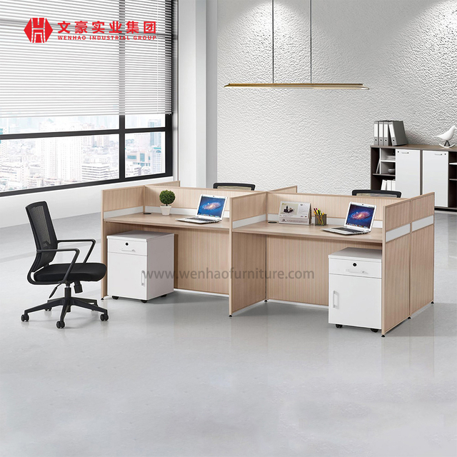 时尚 4 人工作站电脑桌中国现代办公桌