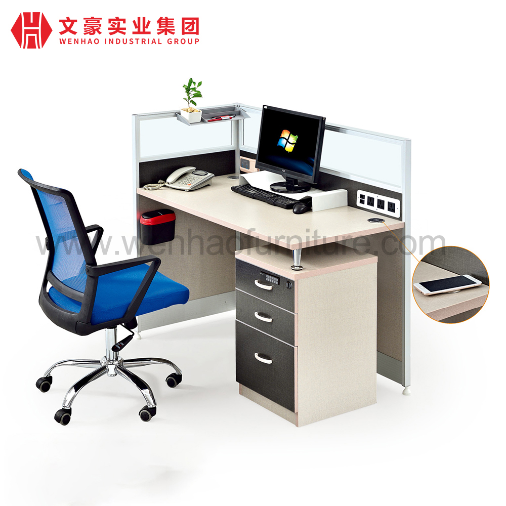 三聚氰胺办公桌 4 人办公空间屏幕工作电脑桌