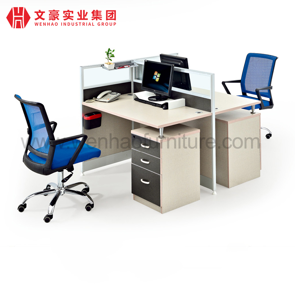 三聚氰胺办公桌 4 人办公空间屏幕工作电脑桌