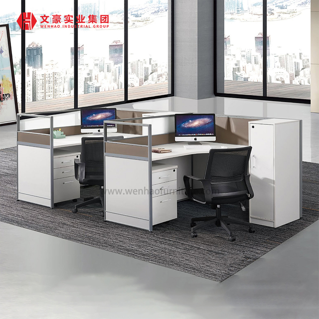 中国办公空间办公桌 2 座工作站屏风桌供应