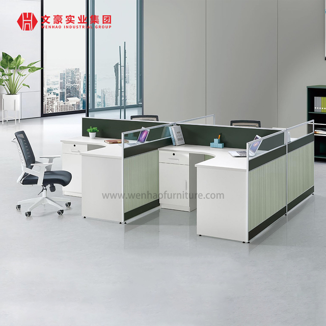 文豪办公空间 4 座屏风办公桌电脑工作站家具