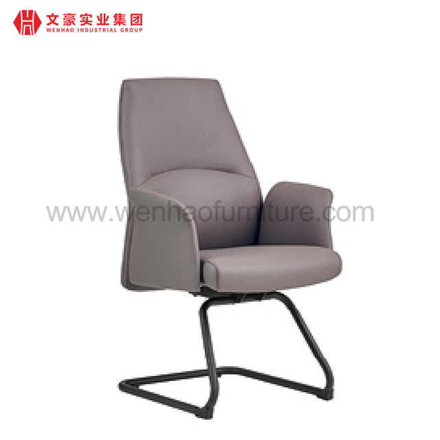 文豪江门真皮会议室宾客椅钢制会议布艺参观椅家具