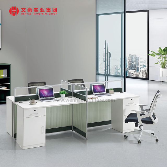 铝制 4 人屏风任务桌工程工作站办公家具