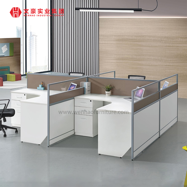 符合人体工学的桌面办公桌 4 人办公工作站豪华办公桌