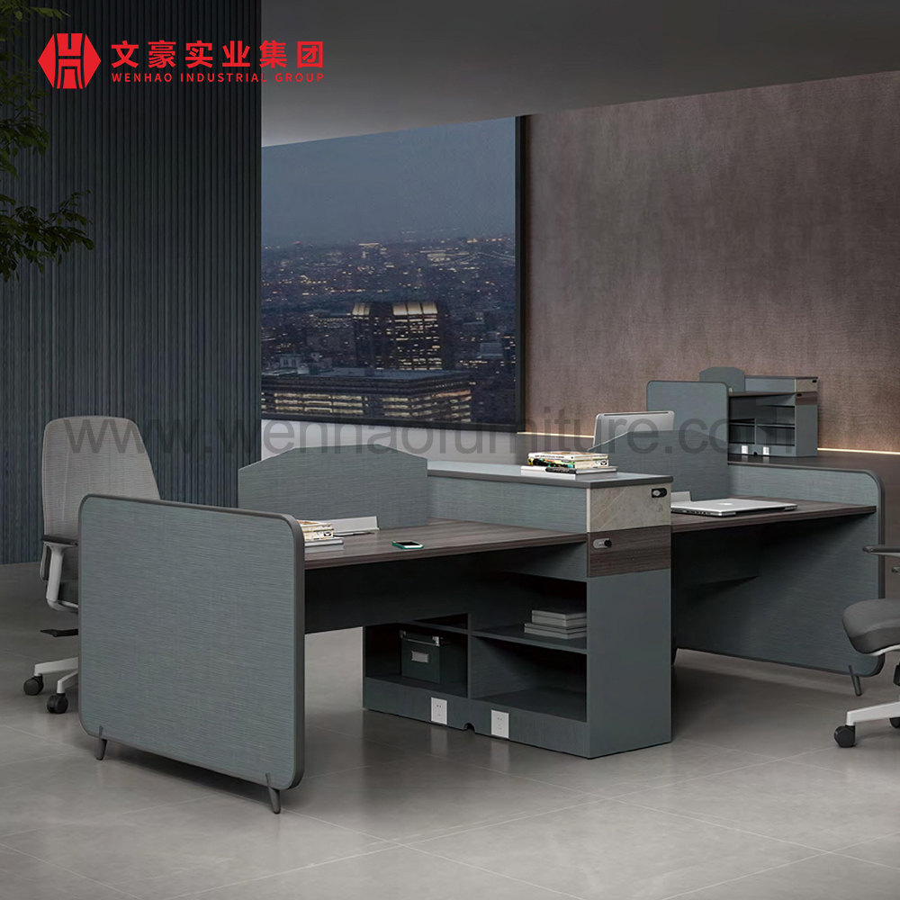 文豪家具厂 办公桌带架子实木家具