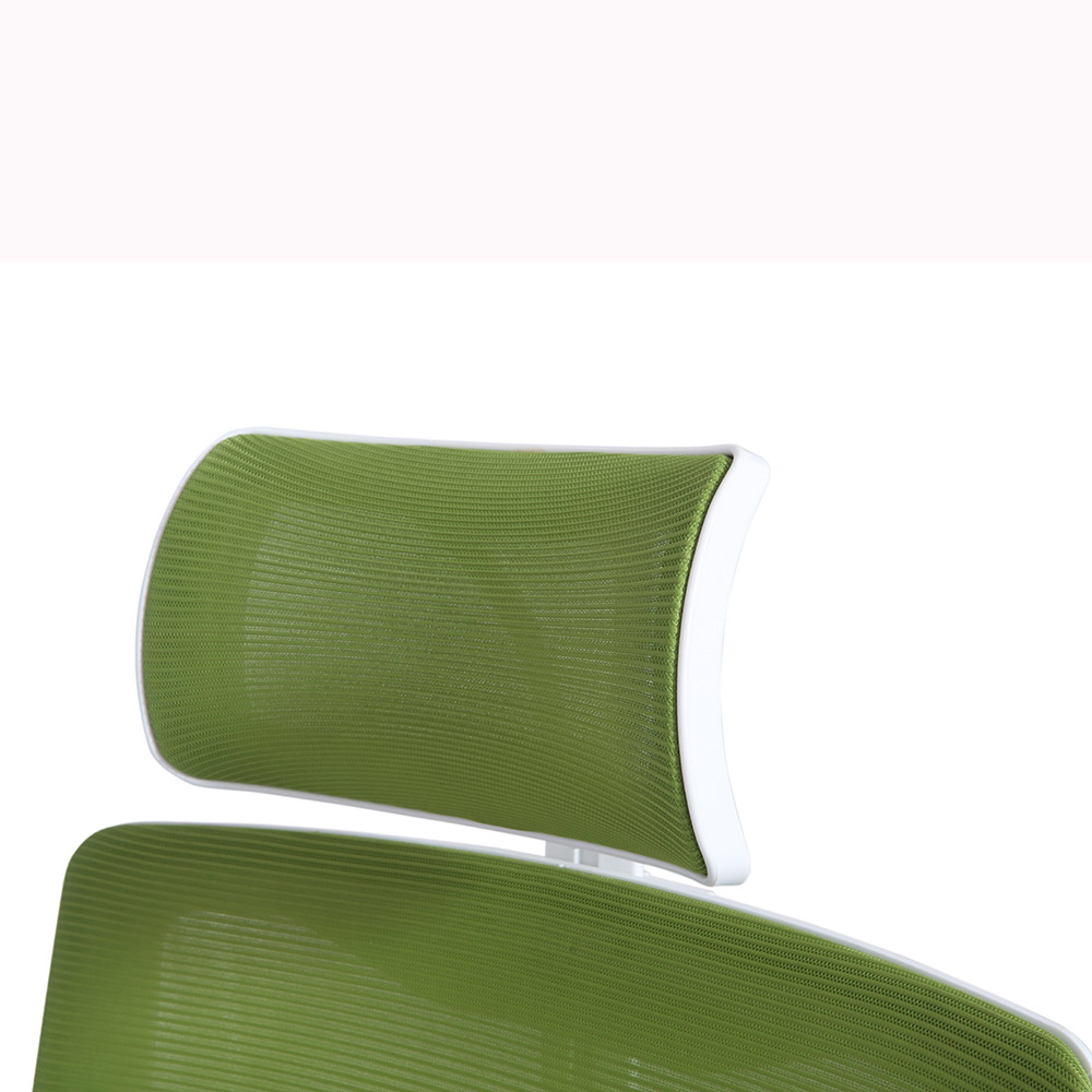 符合人体工学的办公椅，带头枕