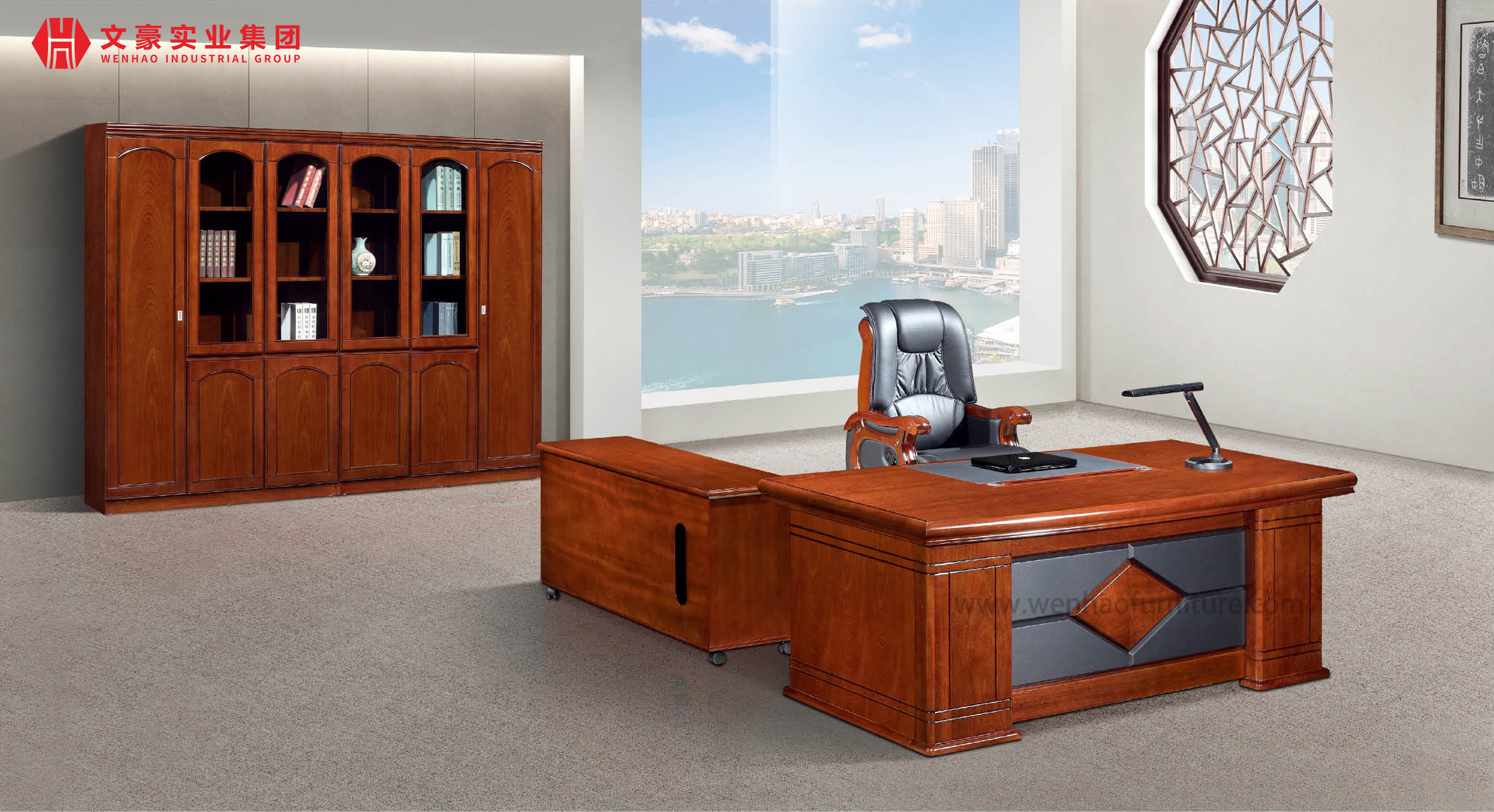 高品质办公桌大木办公桌带抽屉