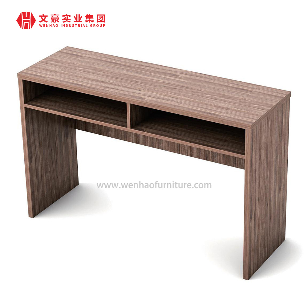 现代胡桃木训练桌带铁脚三聚氰胺木制训练桌学校钢架训练家具