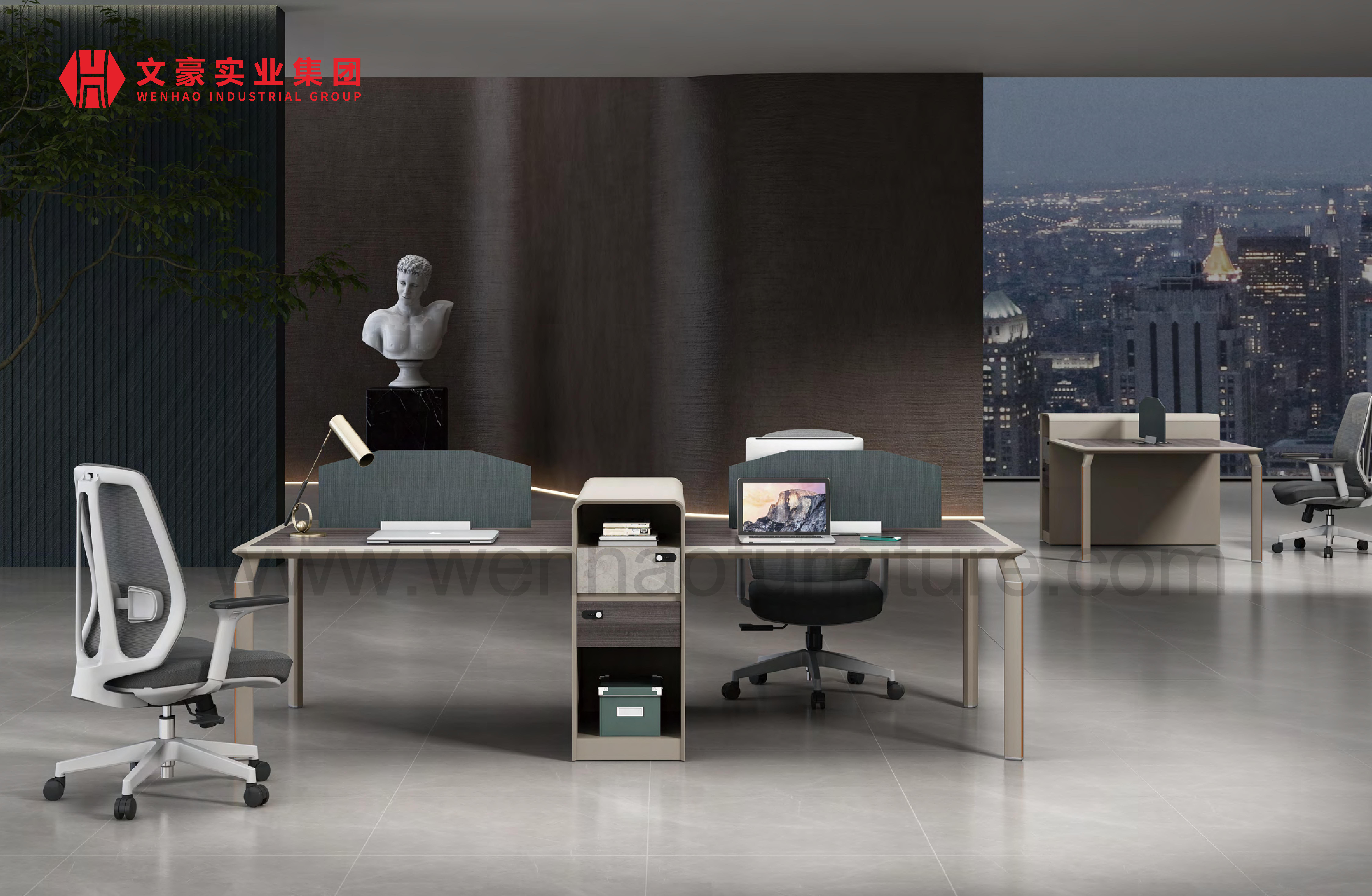 电脑工作站，带侧面存储空间，节省办公桌专业办公桌批发在迪拜