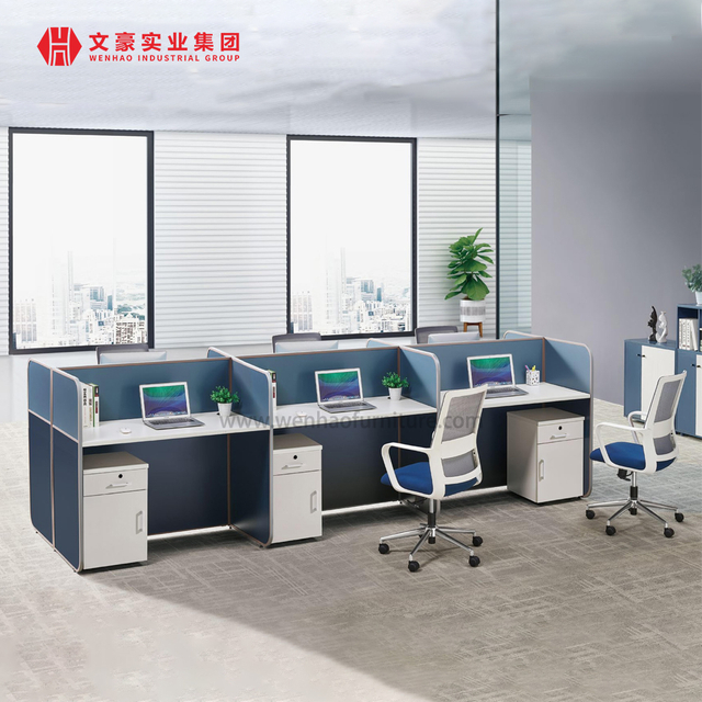 6人办公桌三聚氰胺办公桌工作站桌面