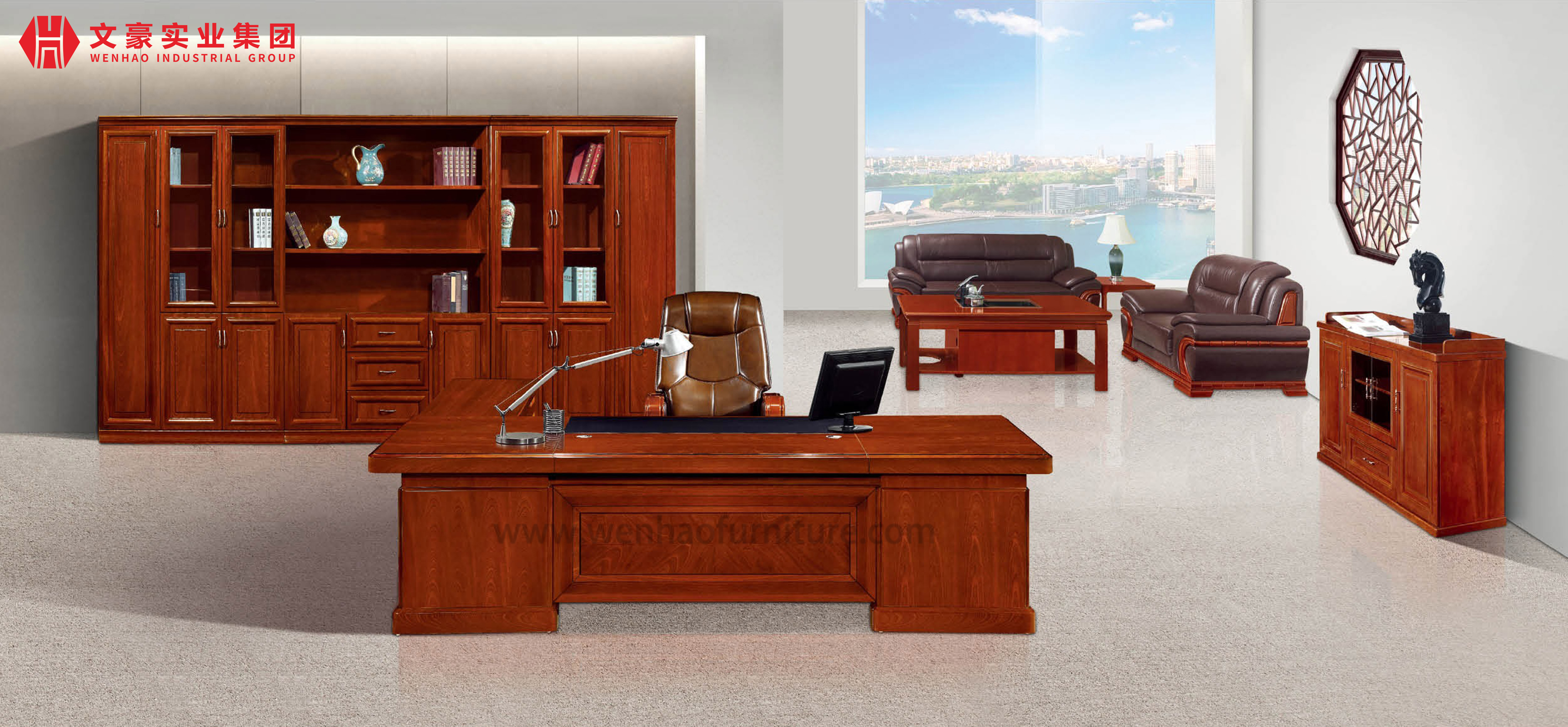 批发豪华喷漆大班台大办公桌家具