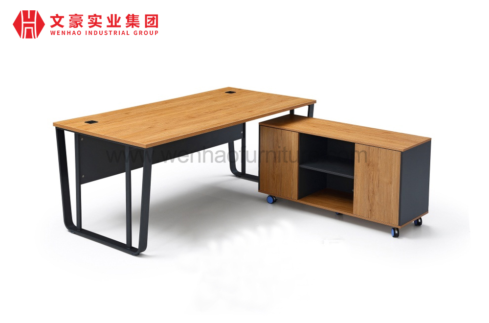 文豪定制带抽屉办公桌木家具厂