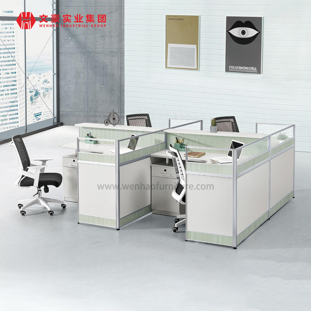 简易工作站台式电脑 4 人办公桌办公室工作站